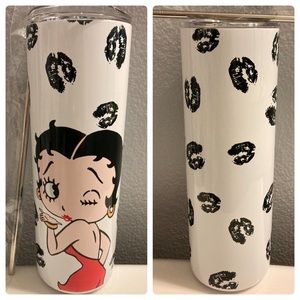 Betty Boop Kiss Lips Tumbler With Straw 20oz